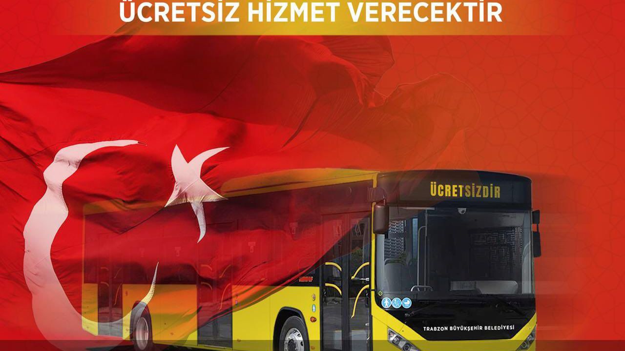 29 Ekim’de Trabzon’da Toplu Taşıma Ücretsiz!