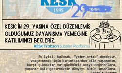 KESK Trabzon 29. Yıl Dayanışma Yemeği Düzenliyor