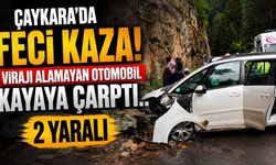Trabzon Çaykara’da Feci Kaza!  2 Yaralı !