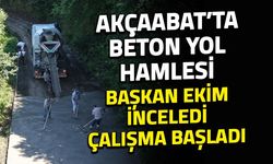 Akçaabat’ta Maden Mahallesi’ne Beton Yol Hamlesi