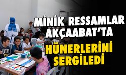 Akçaabat’ta Minik Ressamlar Hünerlerini Sergiledi
