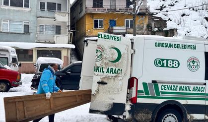 Giresun’da Zorlu Kışta Cenaze Hizmetleri Aksamıyor