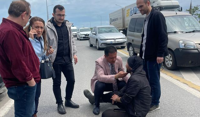 Kazazedeye İlk Yardımı Doktor Başkan Hisoğlu Yaptı