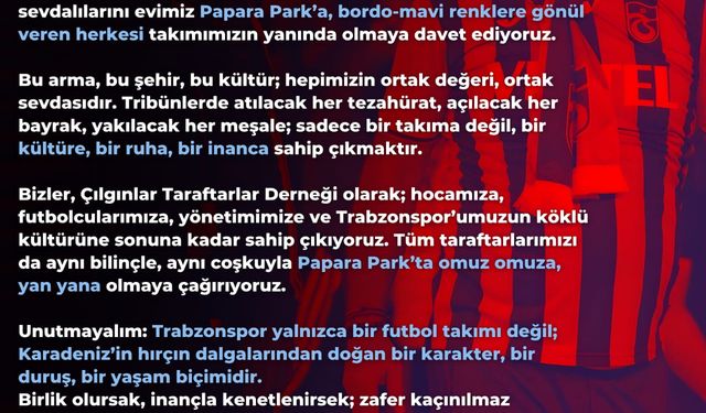 Trabzonspor Taraftarları Tribüne Çağırdı! Çılgınlar Açıkladı
