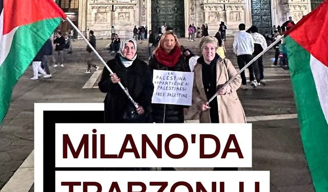 Duomo Meydanı’nda İsrail Protestosuna Trabzonlu Destek
