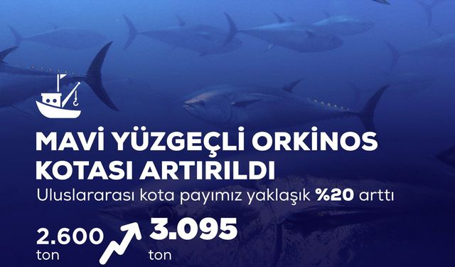 Orkinos Kotası %20 Arttı: Türkiye 400 Milyon TL Kazanacak