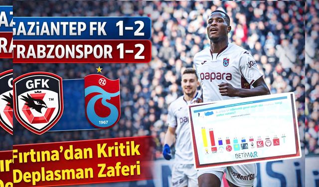 Gaziantep FK 1-2 Trabzonspor: Fırtına’dan Kritik Deplasman Zaferi