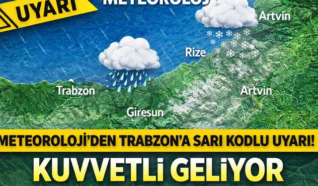 Meteoroloji'den Trabzon'a Sarı Kodlu Uyarı! Kuvvetli Geliyor